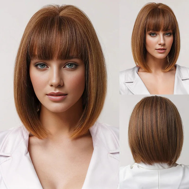 African , high-temperature , bangs, bob cut, T-shaped synthetic fiber headgear, wigs