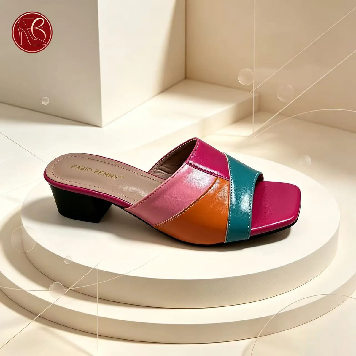 FABIO PENNY Round-Toe Thick-Soled Colorful Women's Slippers African Style Fashionable Sandals Suitable For Women's Casual Wear