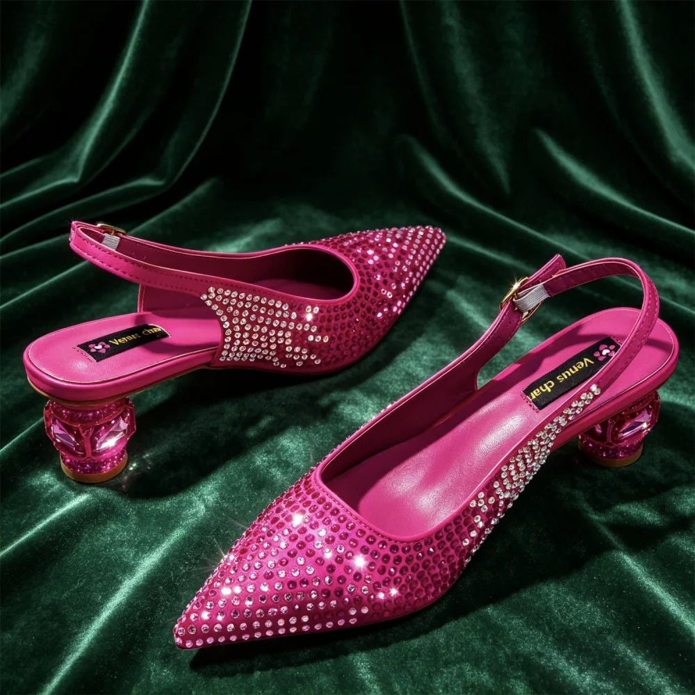 Newest INS Style 2026 Elegant High Heels Pointed-Toe Nigeria Popular Design African Ladies Shoes And Bag Set