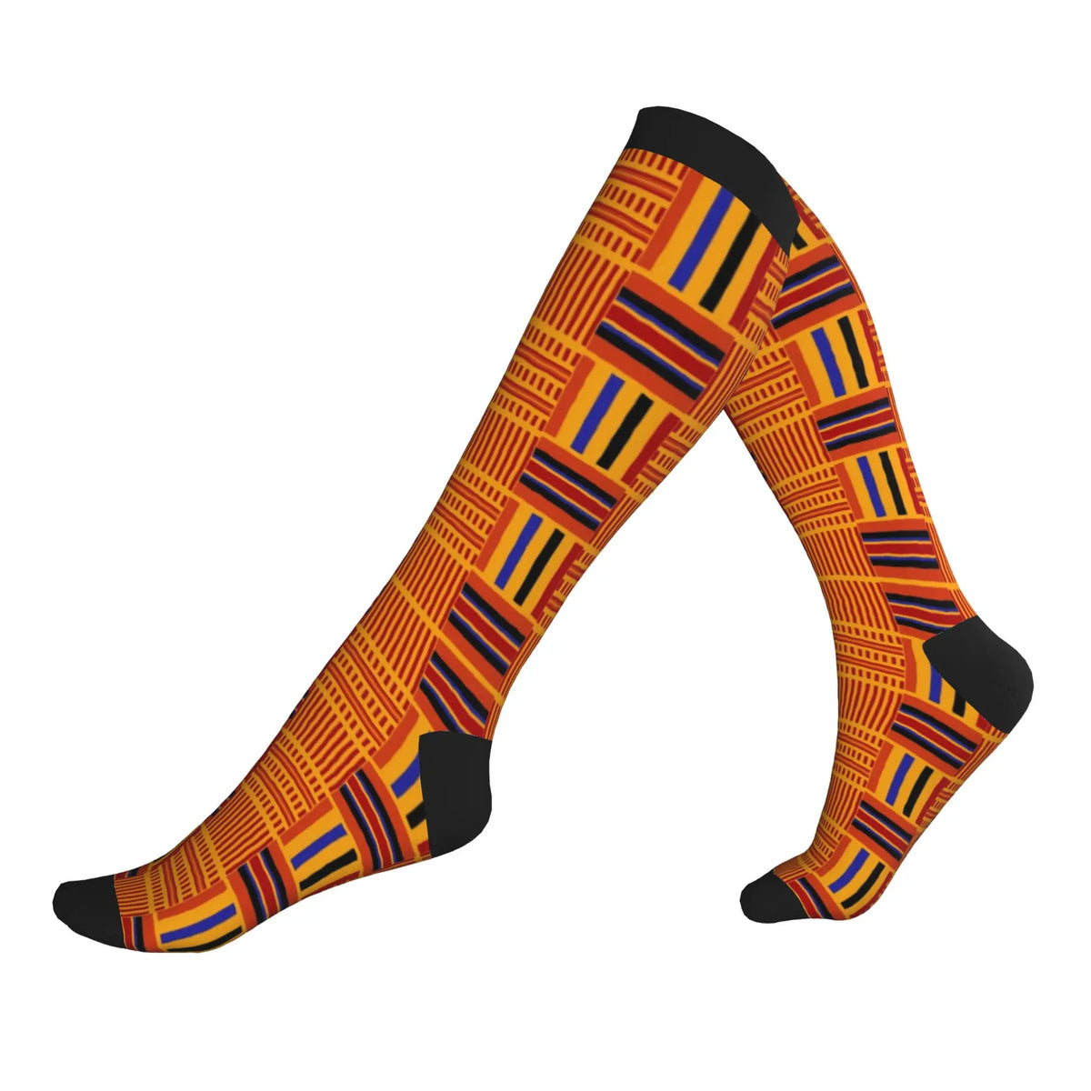 Ethnic Tribal Ankara African Zig Zag Men's Sports Compression Socks Unisex Fashion  Spring Summer Autumn Winter Dress Socks