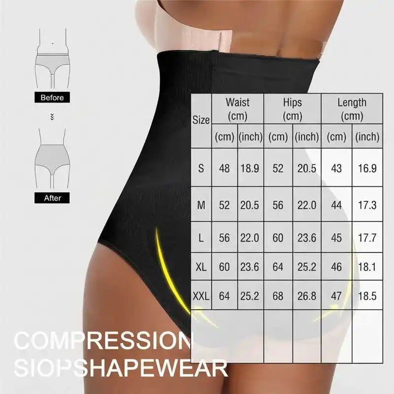 Postpartum Tummy Control Shapewear Briefs, High Waist Elastic Butt Lifting Underwear