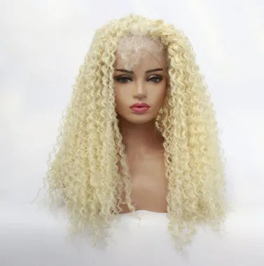 African Curly for Women, Fluffy Afro , Machine-Made Synthetic Full Head Wig