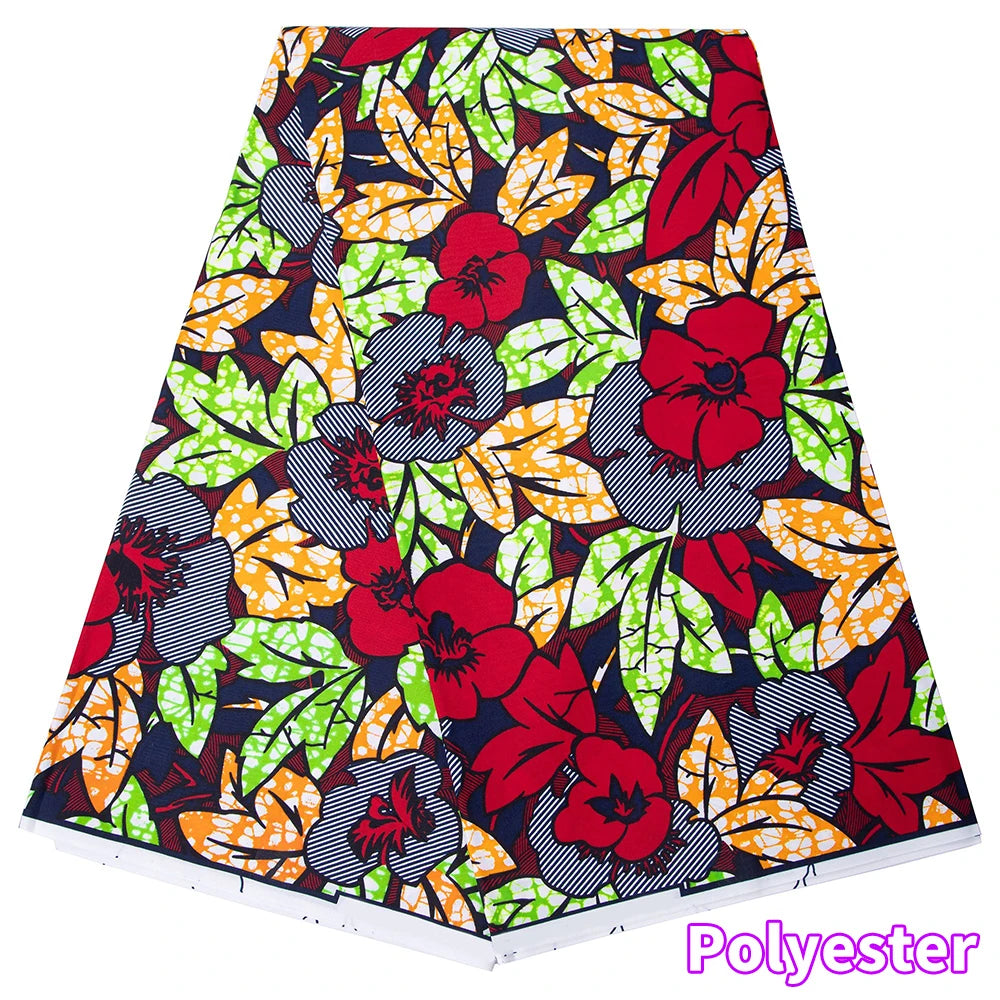 Ankara African Print Batik Pagne Real Wax Fabric DIY Sewing Patchwork Wedding Dress Craft Material Polyester High Quality Tissu