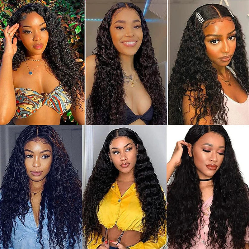 Wig with African-style small curls, 13*4 lace front, middle parting, long curly synthetic hair, high-temperature fiber headpiece