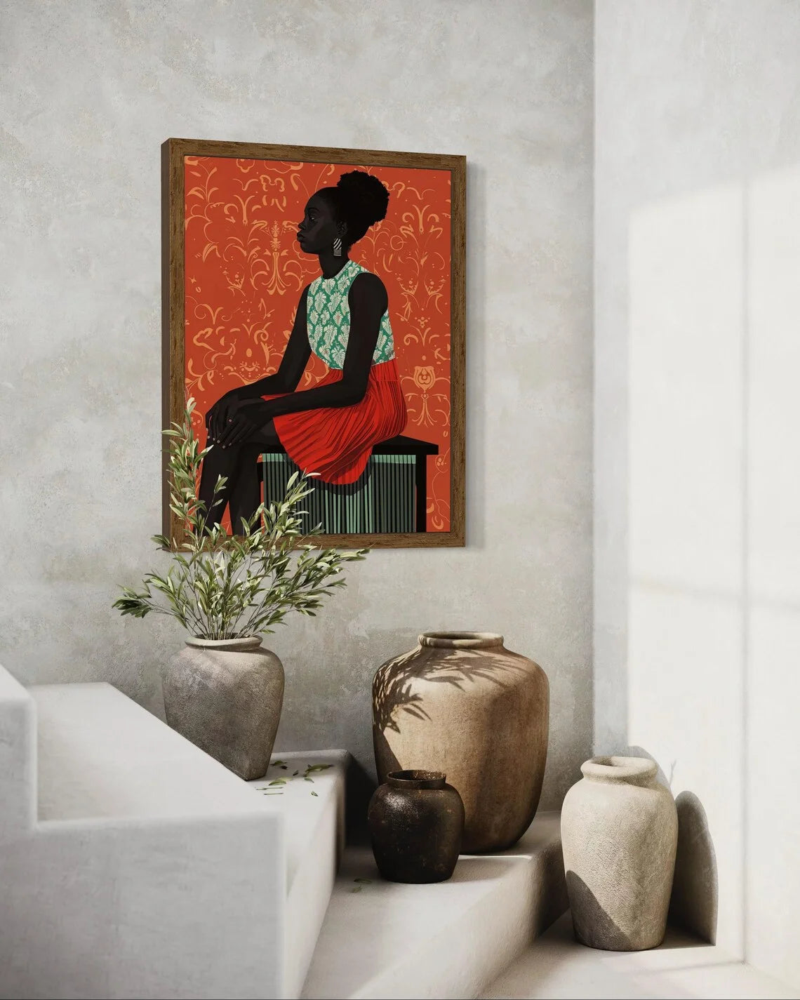 Black Woman Art, Abstract Black Art, Black Girl Wall Art, Woman Wall Art, Afrocentric Decor, African American Art, Black A