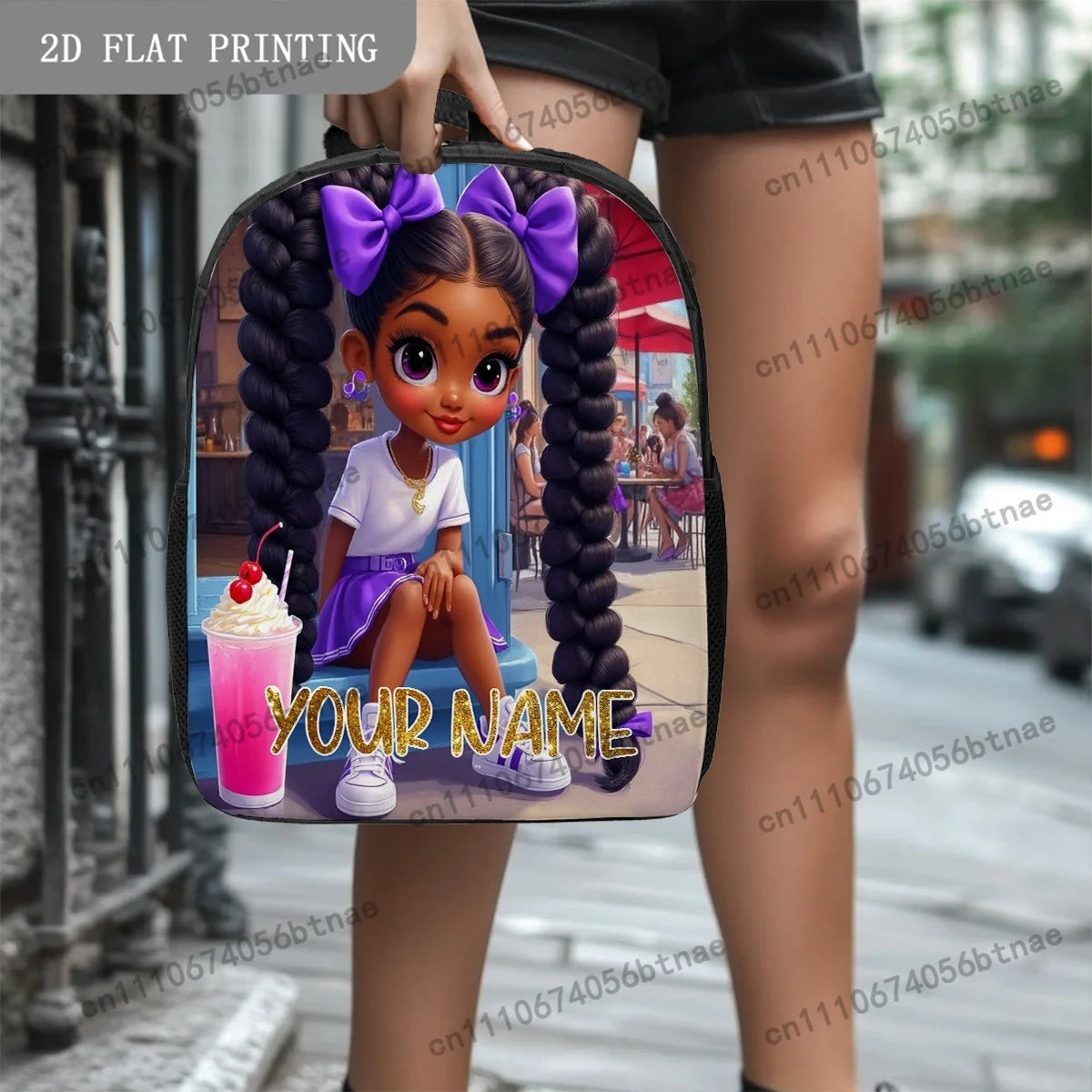 Custom African Girl Pattern School Bag - Personalized With Name, Ideal As A Birthday Or Anniversary Gift, For Teenager