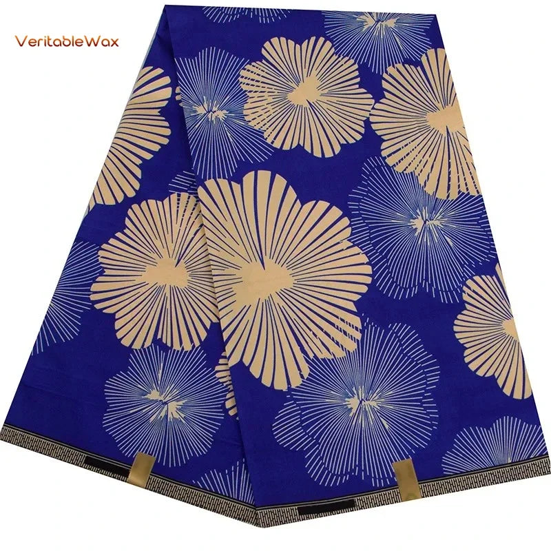 Ankara African Print Batik Pagne Real Wax Fabric DIY Sewing Patchwork Wedding Dress Craft Material Polyester High Quality Tissu