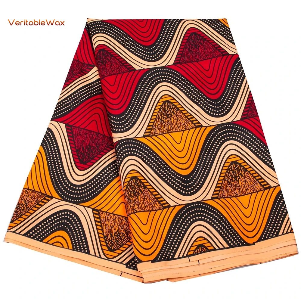 Ankara African Print Batik Pagne Real Wax Fabric DIY Sewing Patchwork Wedding Dress Craft Material Polyester High Quality Tissu