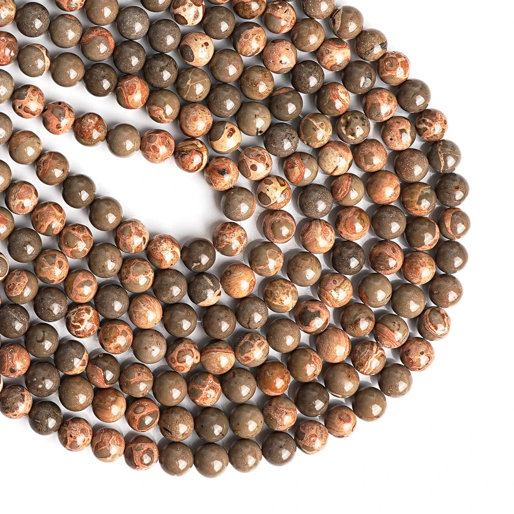 8/10mm Natural Stone Beads African Brown Rhyolite Beads Strands Round Loose Spacer Beaded For Jewelry Making DIY Bracelet