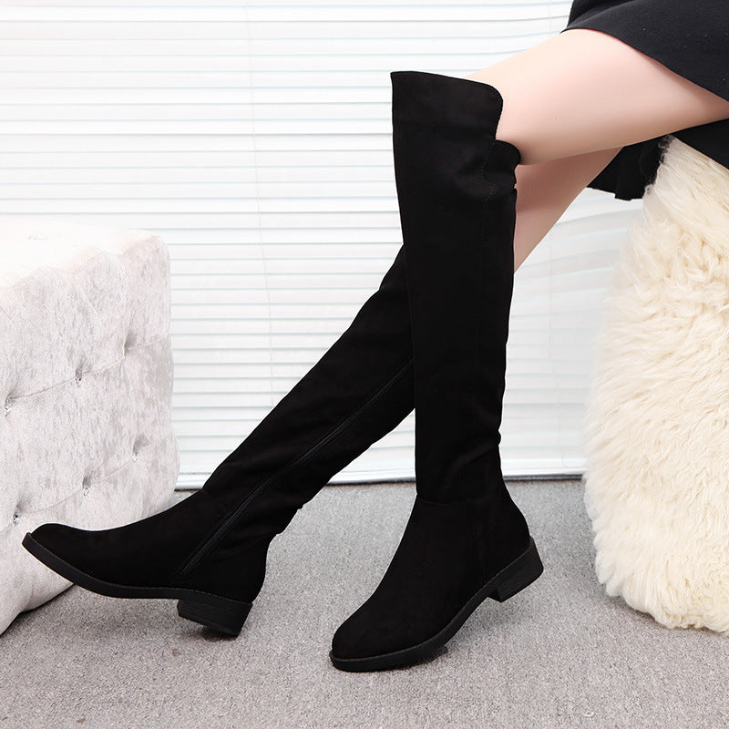 Women's Over The Knee Flat High Tube Boots