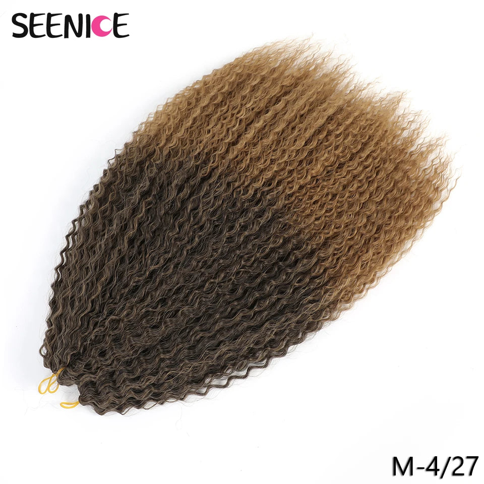 Kinky Curly Afro Curls Crochet Hair Braiding Hair Extensions Synthetic African Braided Hair For Braids Soft Ombre Pink Black