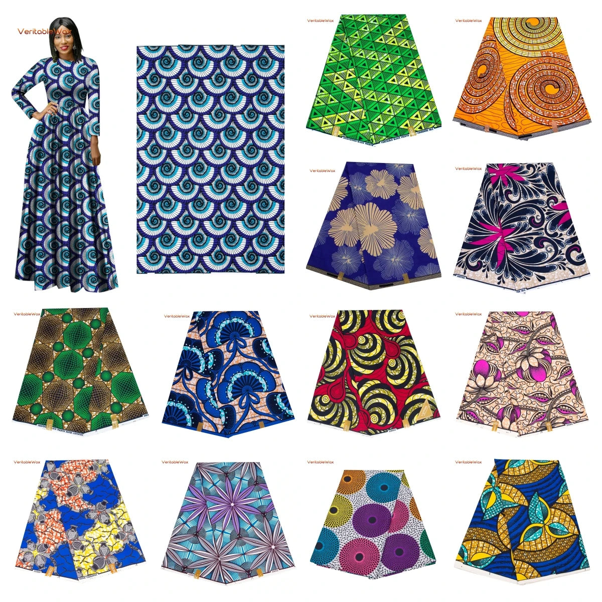 Ankara African Print Batik Pagne Real Wax Fabric DIY Sewing Patchwork Wedding Dress Craft Material Polyester High Quality Tissu