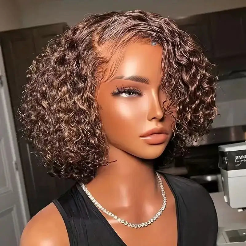 African Curly for Women, Fluffy Afro , Machine-Made Synthetic Full Head Wig