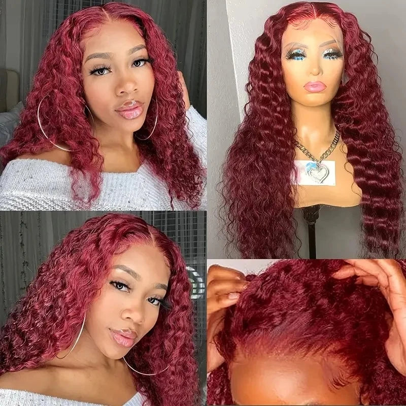 Fashionable Water Wave Curly Hair Wig African Front Lace Full Headpiece