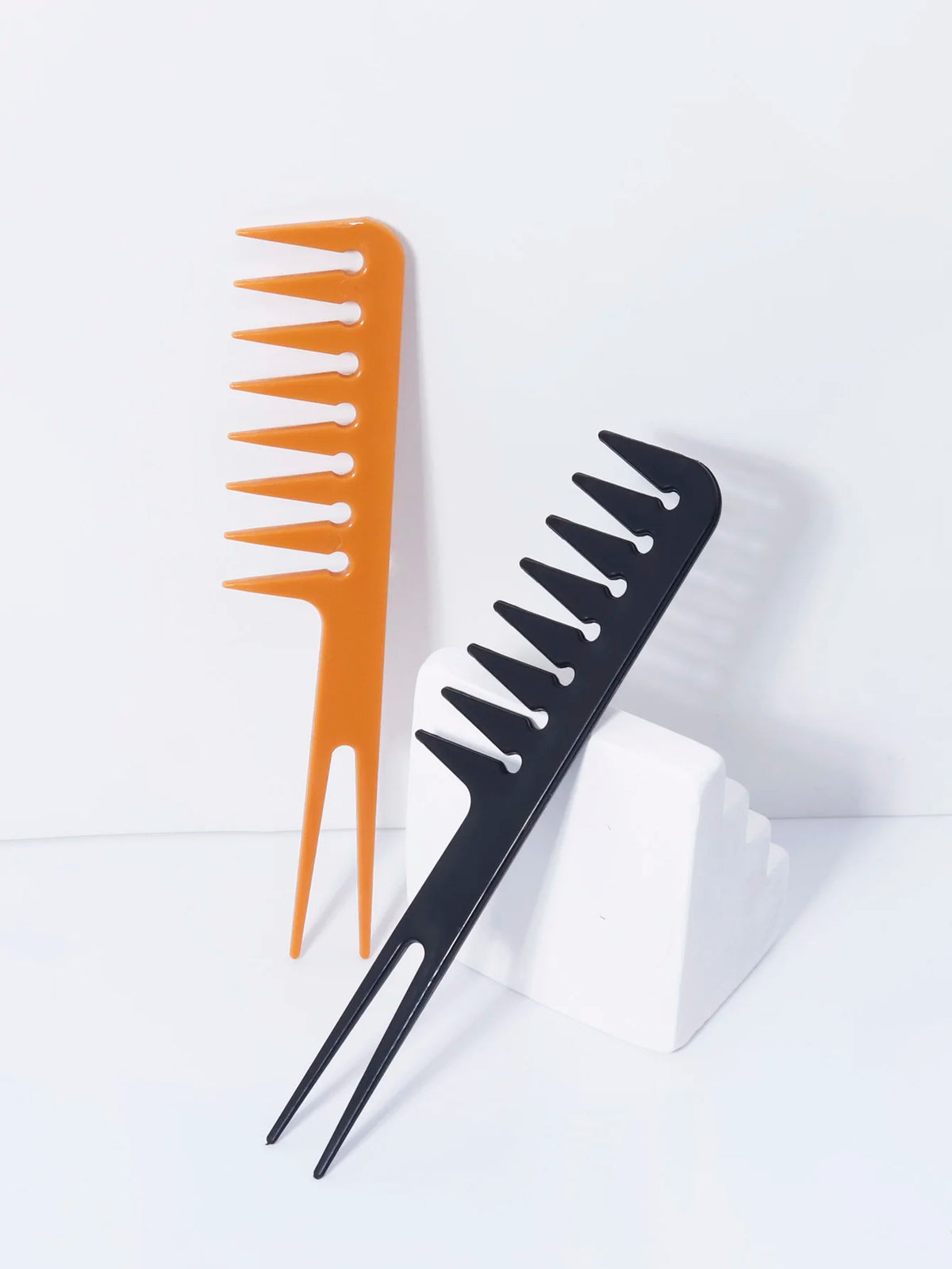 Double Fork Wide Tooth Comb, Double-Sided Comb, African Comb, Suitable for Both Men and Women for Hair Accessories
