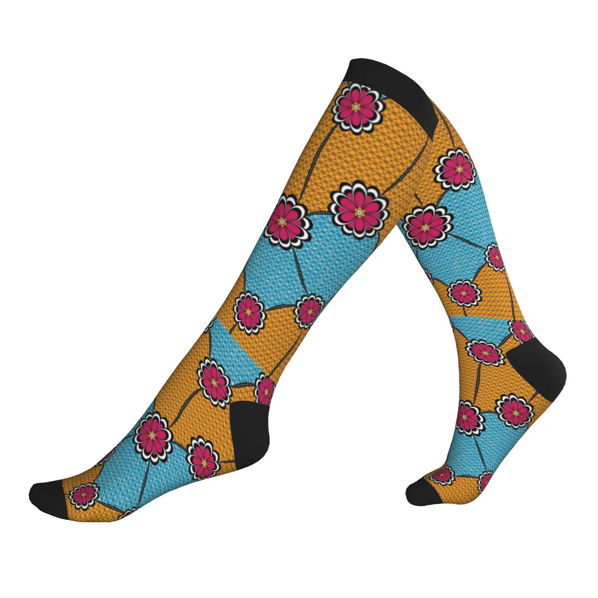 Bogolan African Mud Cloth Men Women Sports Compression Socks Unisex Funny 3D Printing Tribal Ethnic Pattern Dress Socks