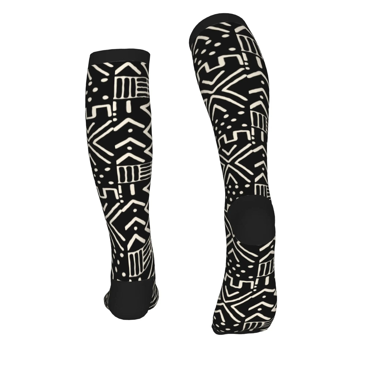 Bogolan African Mud Cloth Men Women Sports Compression Socks Unisex Funny 3D Printing Tribal Ethnic Pattern Dress Socks