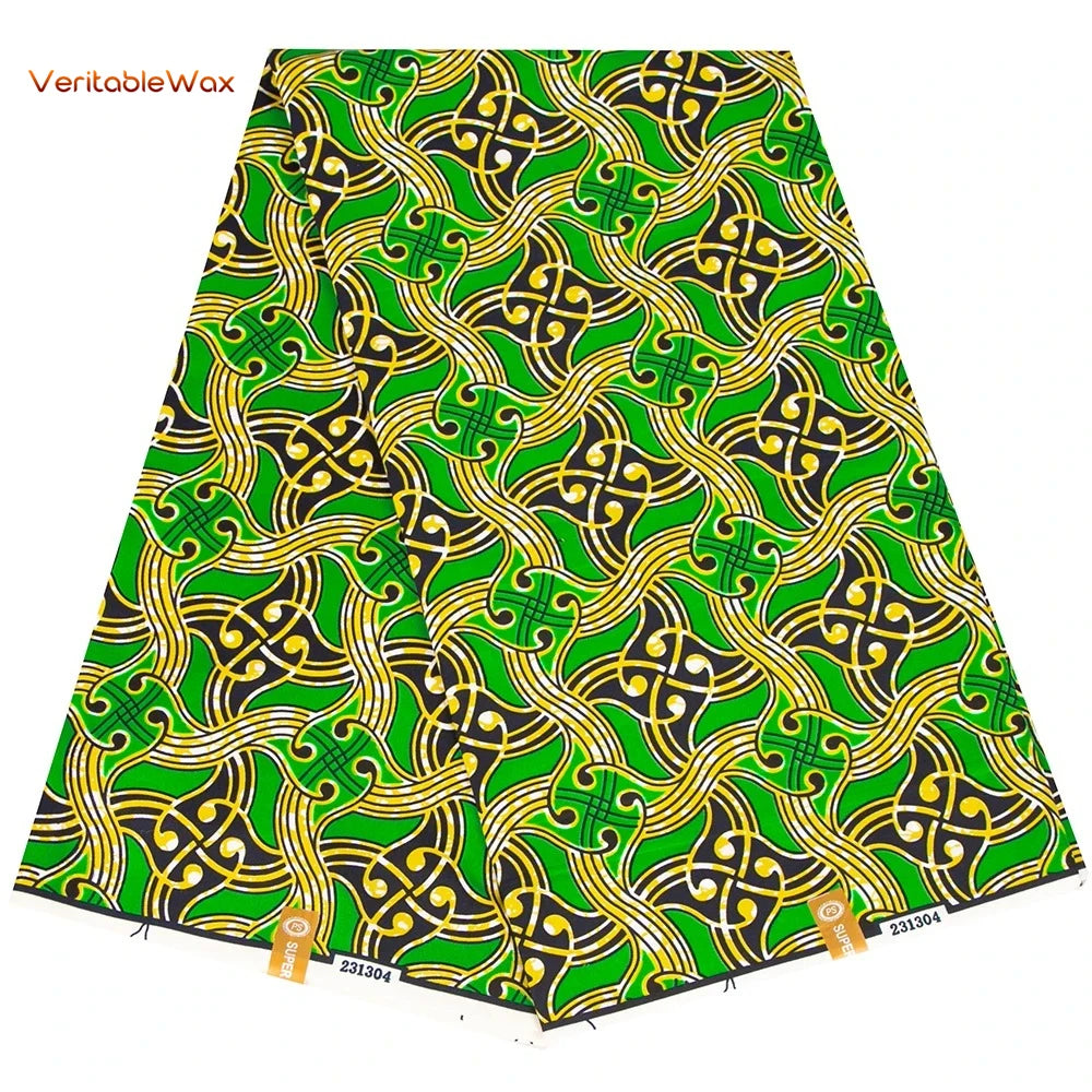 Ankara African Print Batik Pagne Real Wax Fabric DIY Sewing Patchwork Wedding Dress Craft Material Polyester High Quality Tissu
