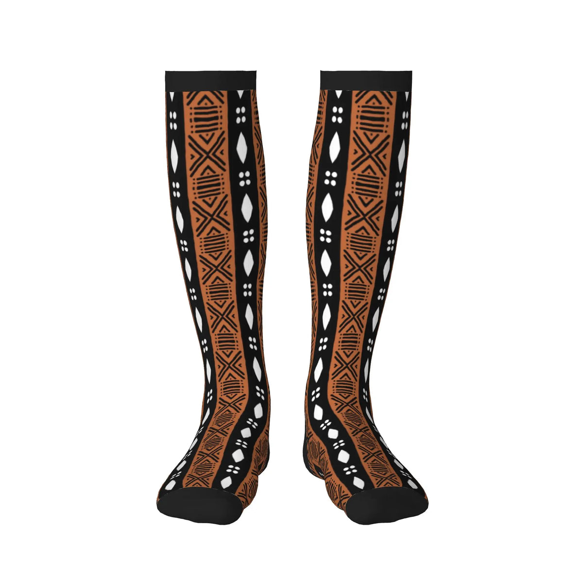 African Safari Mud Cloth Dress Socks Men Women Warm Fashion Tribal Ethnic Bohemian Motif Sports Compression Socks
