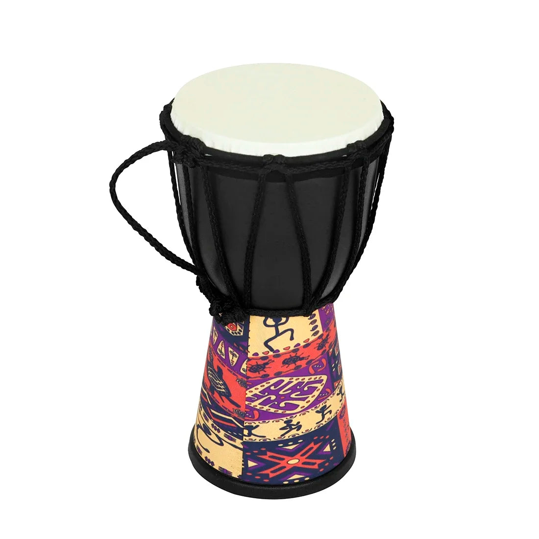 4 Inch African Drum ABS Drum Cavity Portable Children's Hand Drum Portable Djembe Drum with Colorful Art Patterns