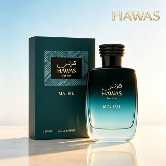 Hawas Malibu by Rasasi 100ml  Unisex EDP, Pineapple & Orange Aromatic Fragrance