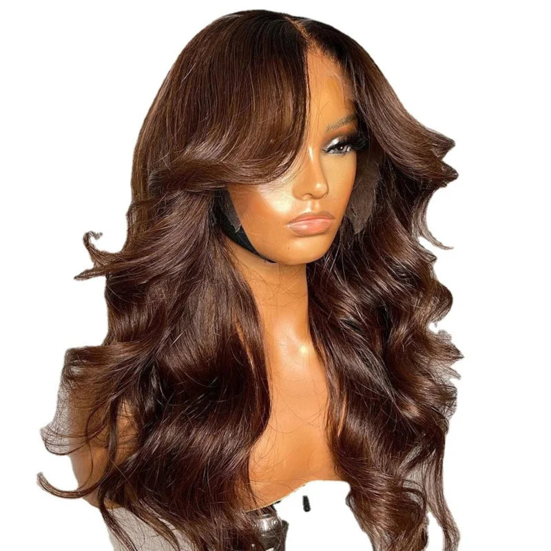 Fashionable large wavy middle-part , African , lace front wig available