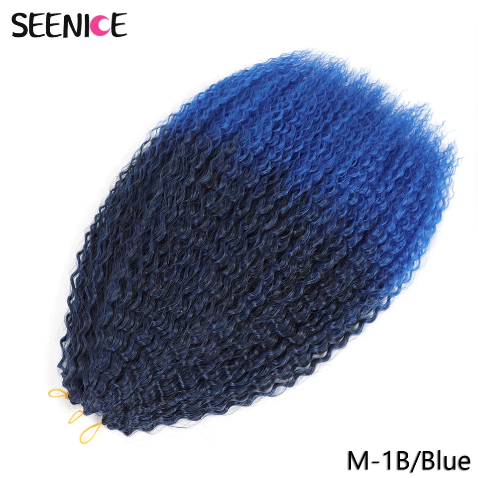 Kinky Curly Afro Curls Crochet Hair Braiding Hair Extensions Synthetic African Braided Hair For Braids Soft Ombre Pink Black