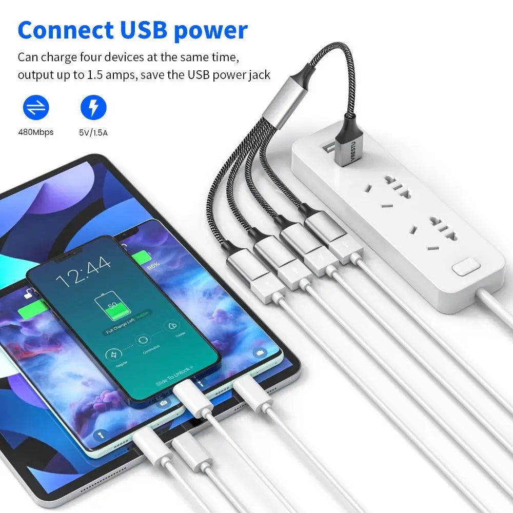 For PC Laptop Data Transfer Converter OTG Adapter Type C Hub USB Expander Charging Splitter
