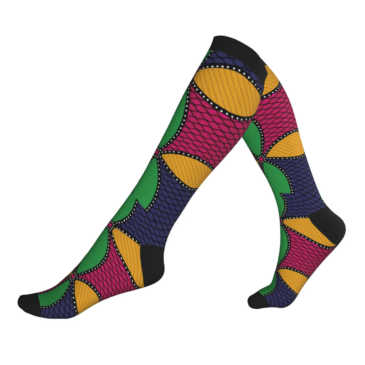 Bogolan African Mud Cloth Men Women Sports Compression Socks Unisex Funny 3D Printing Tribal Ethnic Pattern Dress Socks