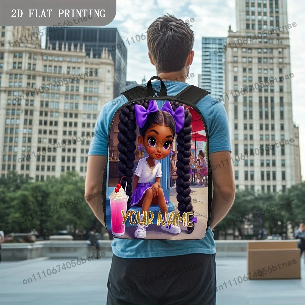 Custom African Girl Pattern School Bag - Personalized With Name, Ideal As A Birthday Or Anniversary Gift, For Teenager