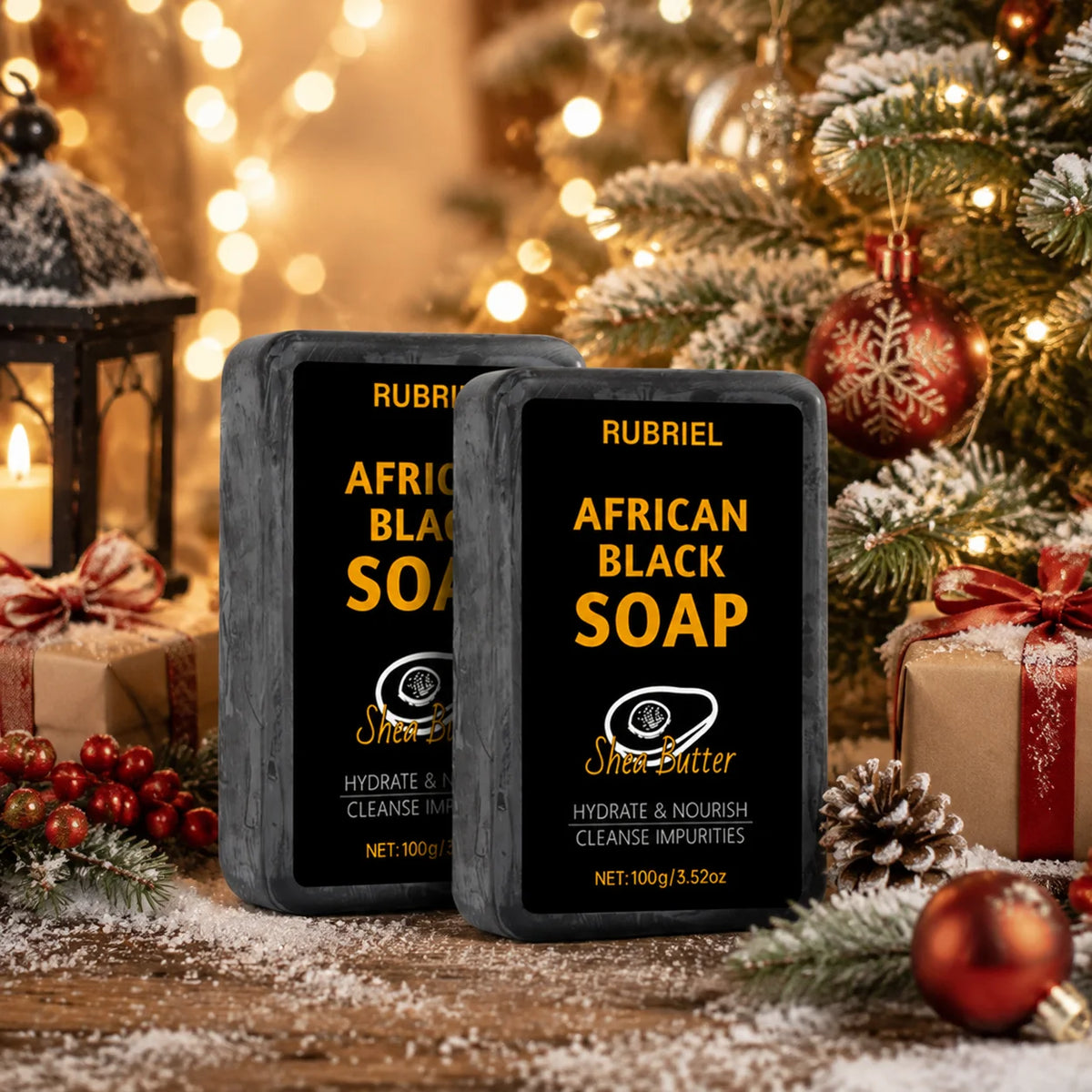 Multiple-Pack of Shea Butter African Black Soap, Solid Soap, Rich in Natural Shea Butter, Deeply Cleanses Dirt, Oil, and Skin Im