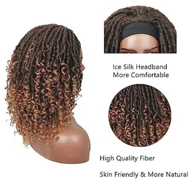 European and American headscarf wigs, African crochet braided dreadlocks, gradient color short curly hair headgear