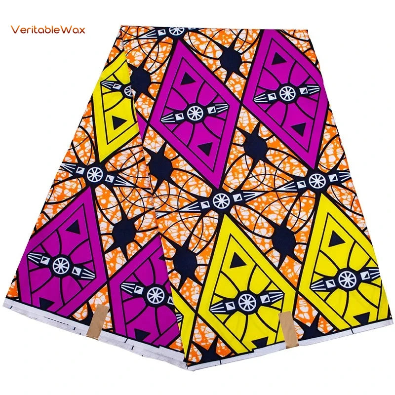 Ankara African Print Batik Pagne Real Wax Fabric DIY Sewing Patchwork Wedding Dress Craft Material Polyester High Quality Tissu