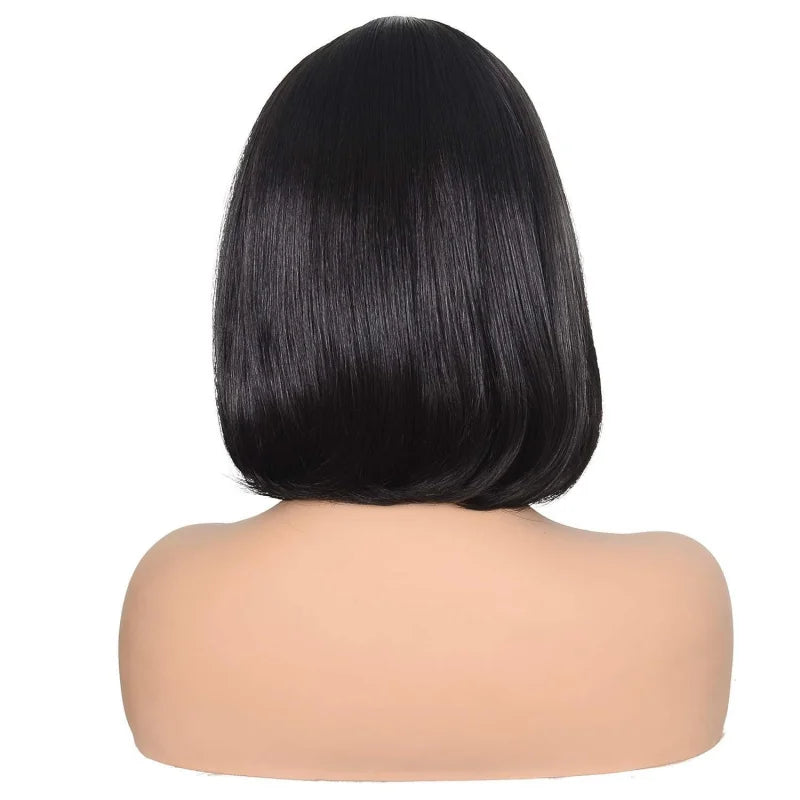 African , high-temperature , bangs, bob cut, T-shaped synthetic fiber headgear, wigs
