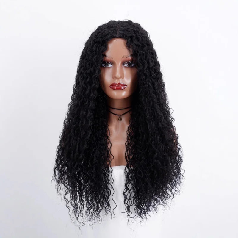 - , Latin American , wool long , African wig, middle-parted curly hair
