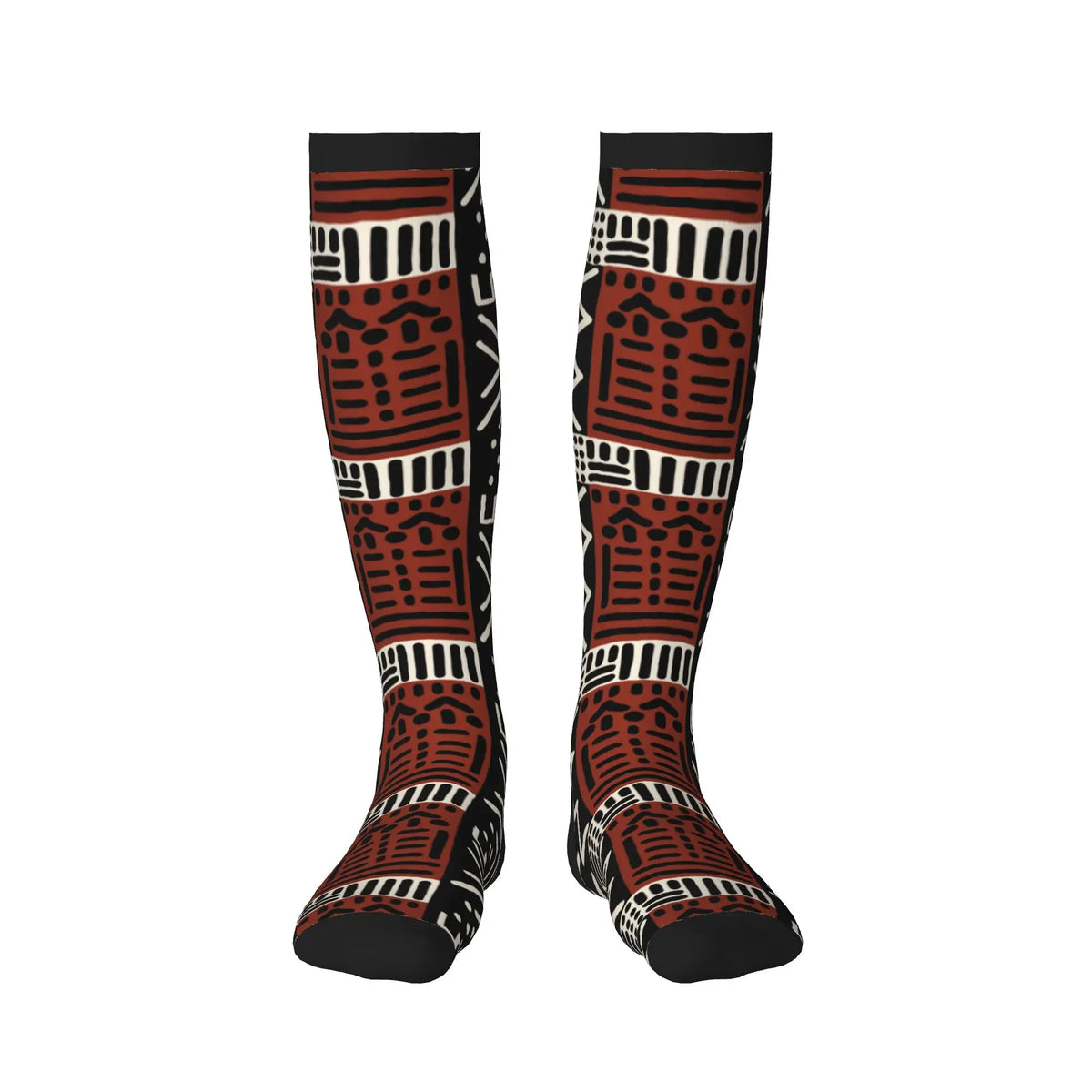 Bogolan African Mud Cloth Men Women Sports Compression Socks Unisex Funny 3D Printing Tribal Ethnic Pattern Dress Socks