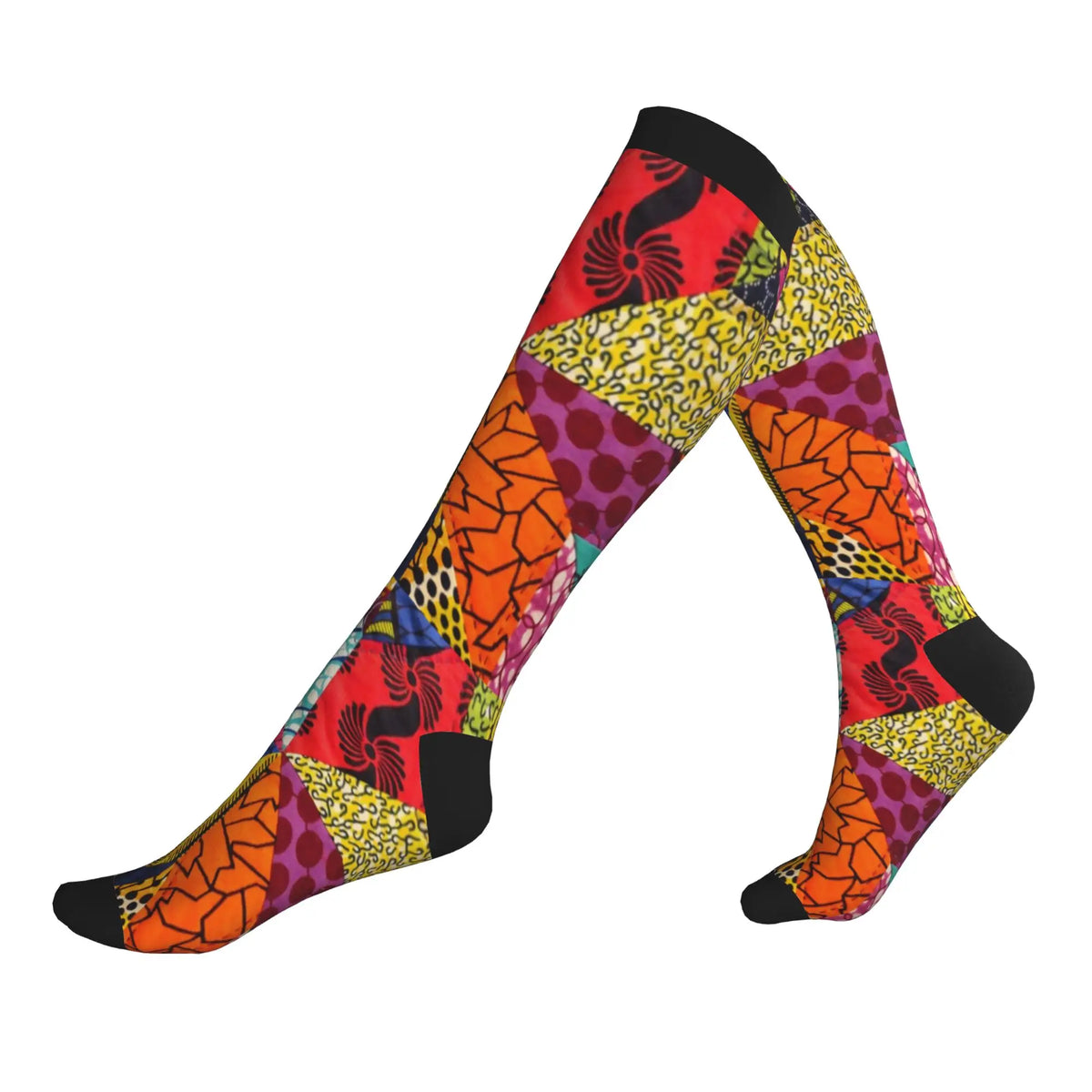 Bogolan African Mud Cloth Men Women Sports Compression Socks Unisex Funny 3D Printing Tribal Ethnic Pattern Dress Socks