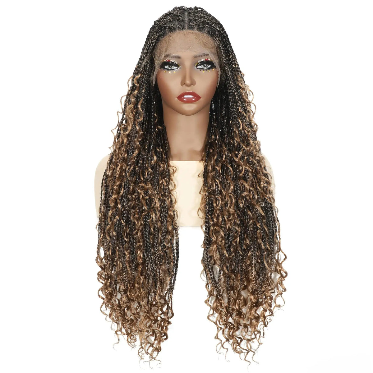 TK Amazon Cross-Border African Crochet Wig Three-Strand Braid Goddess Box Braids Crochet Hairpiece