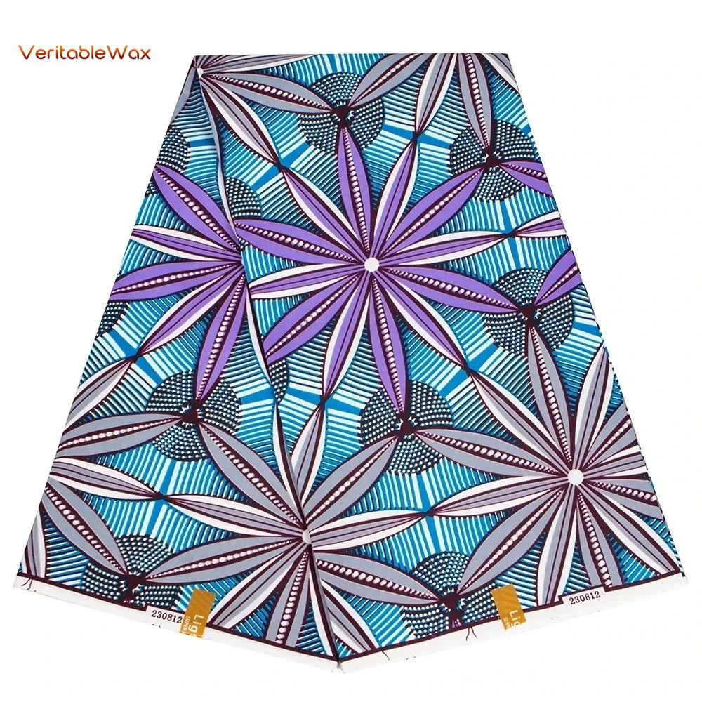 Ankara African Print Batik Pagne Real Wax Fabric DIY Sewing Patchwork Wedding Dress Craft Material Polyester High Quality Tissu