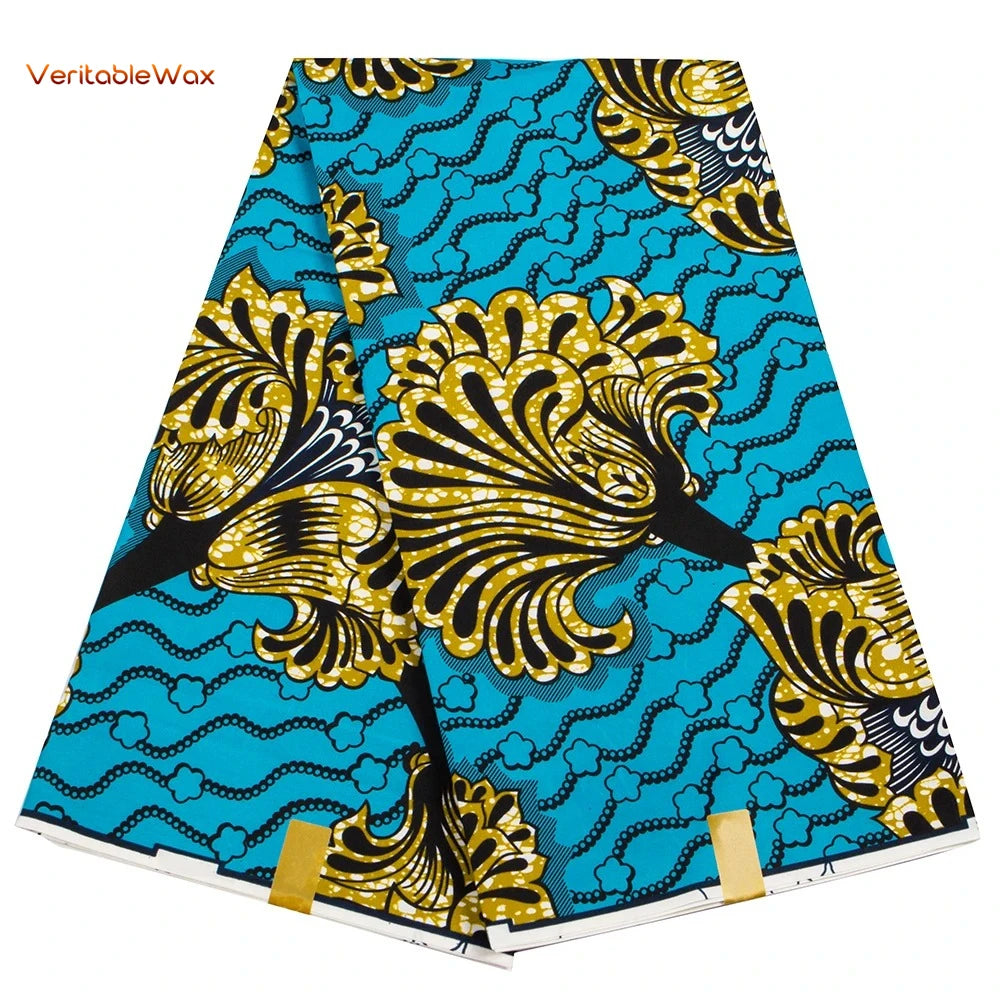 Ankara African Print Batik Pagne Real Wax Fabric DIY Sewing Patchwork Wedding Dress Craft Material Polyester High Quality Tissu