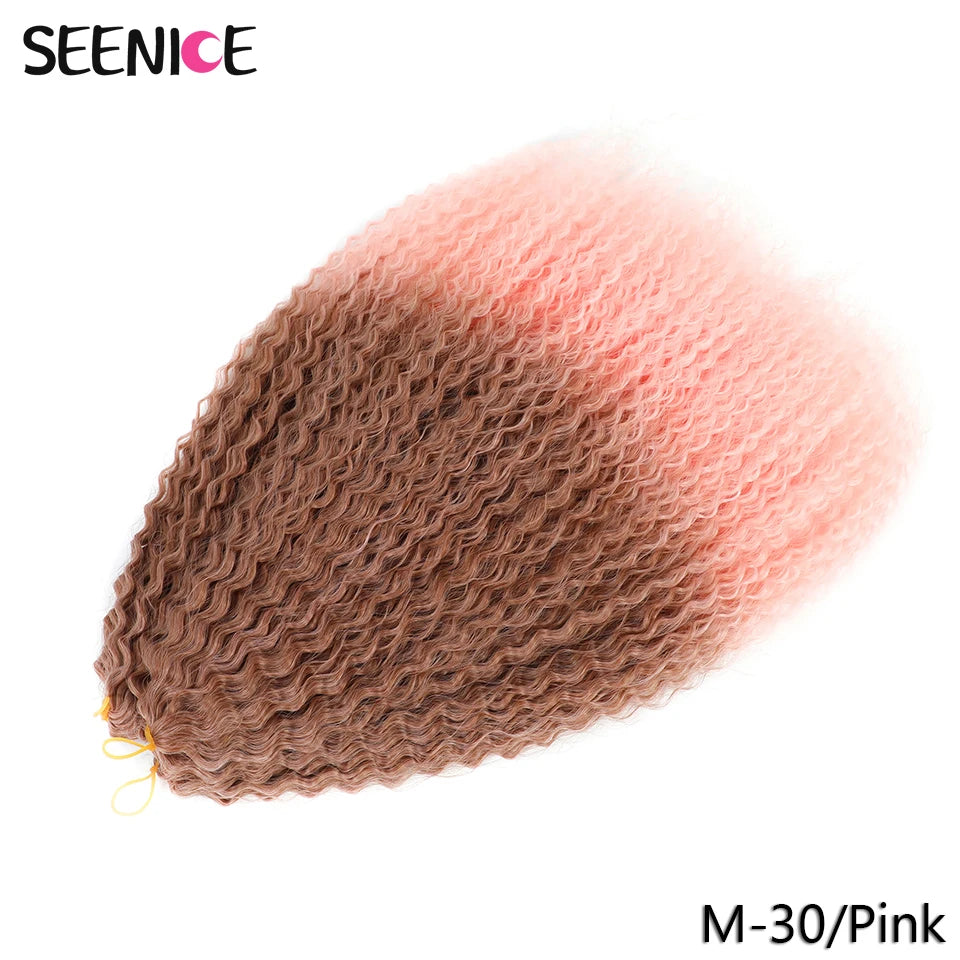Kinky Curly Afro Curls Crochet Hair Braiding Hair Extensions Synthetic African Braided Hair For Braids Soft Ombre Pink Black
