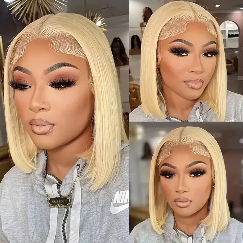 Wig for women, African middle-parted short straight hair, European and American everyday shoulder-length w