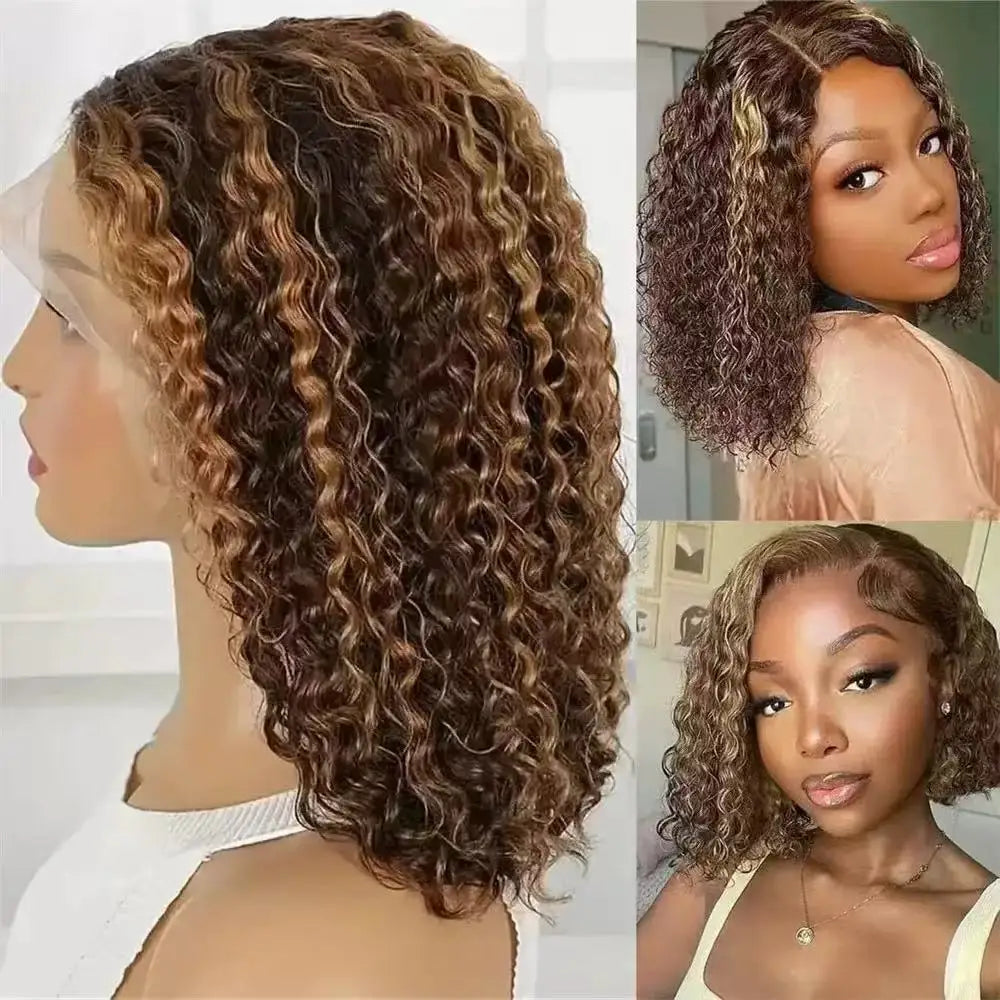 African Curly for Women, Fluffy Afro , Machine-Made Synthetic Full Head Wig
