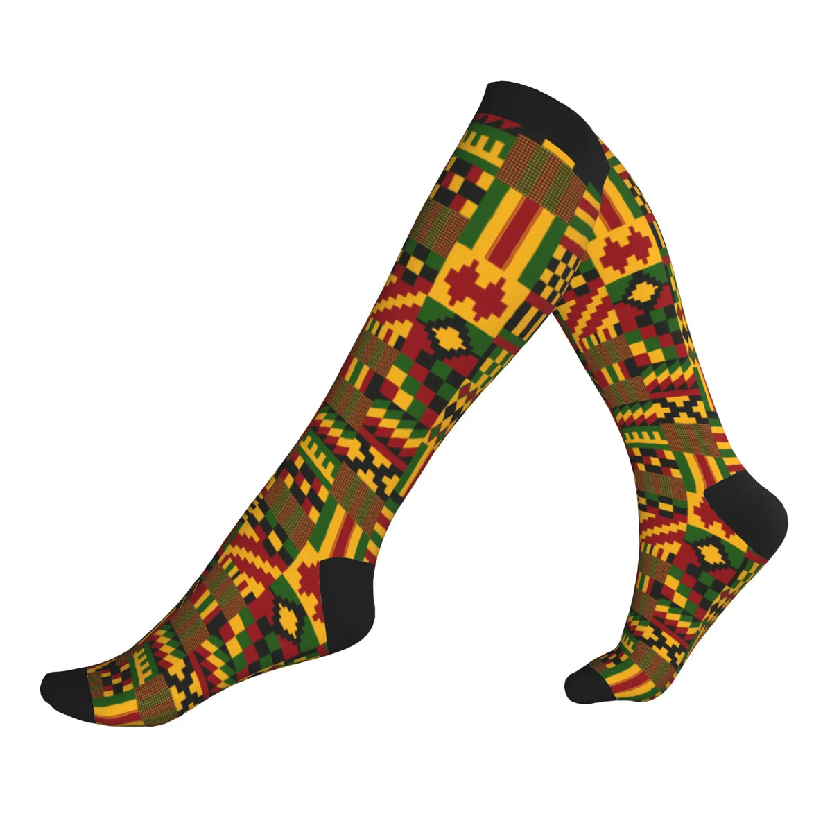 Ethnic Tribal Ankara African Zig Zag Men's Sports Compression Socks Unisex Fashion  Spring Summer Autumn Winter Dress Socks