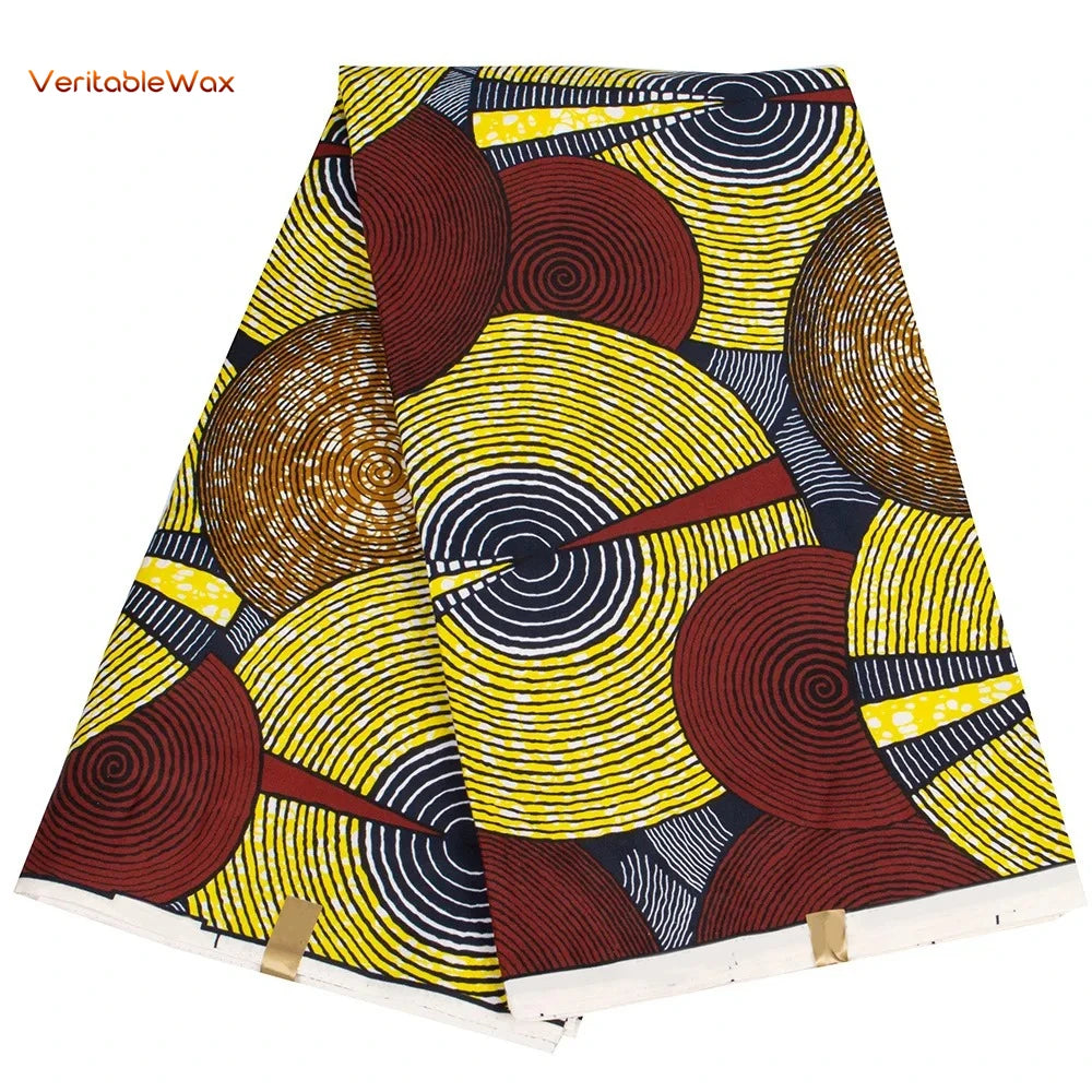 Ankara African Print Batik Pagne Real Wax Fabric DIY Sewing Patchwork Wedding Dress Craft Material Polyester High Quality Tissu