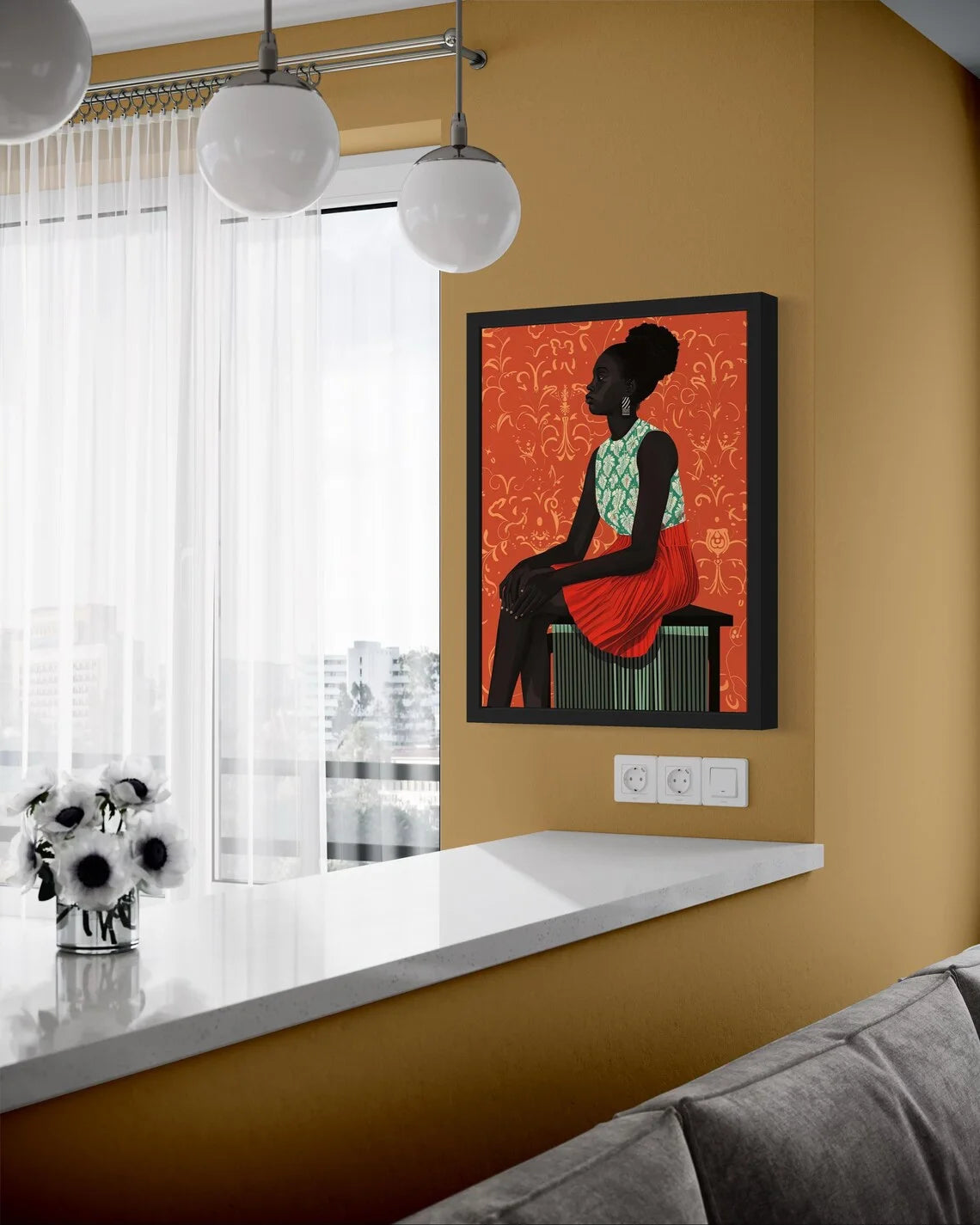 Black Woman Art, Abstract Black Art, Black Girl Wall Art, Woman Wall Art, Afrocentric Decor, African American Art, Black A