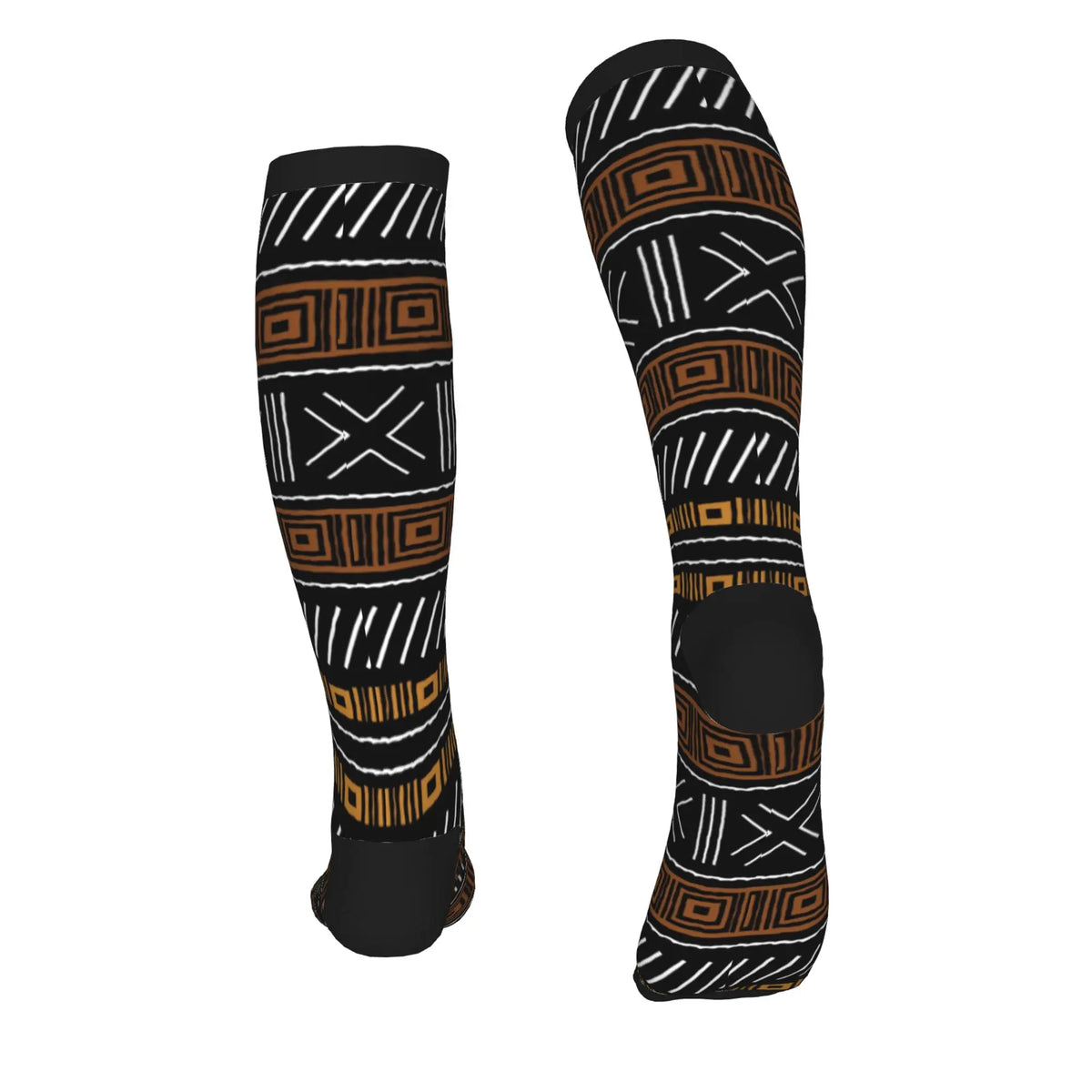 Traditional African Ethnic Tribal Ankara Geometric Art Mens Sports Compression Socks Spring Summer Autumn Winter Dress Socks