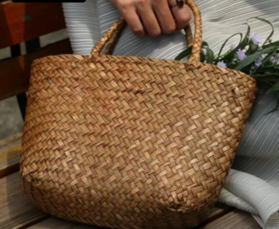 Natural Rattan Handwoven Tote Bag