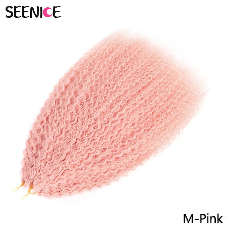 Kinky Curly Afro Curls Crochet Hair Braiding Hair Extensions Synthetic African Braided Hair For Braids Soft Ombre Pink Black
