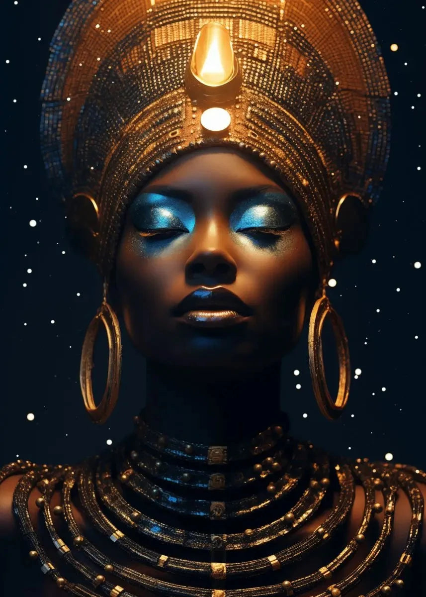 African Black Women Poster Prints Egyptian Queen Pharaoh Canvas Painting Modern Wall Art Pictures Home Living Room Decor Cuadro
